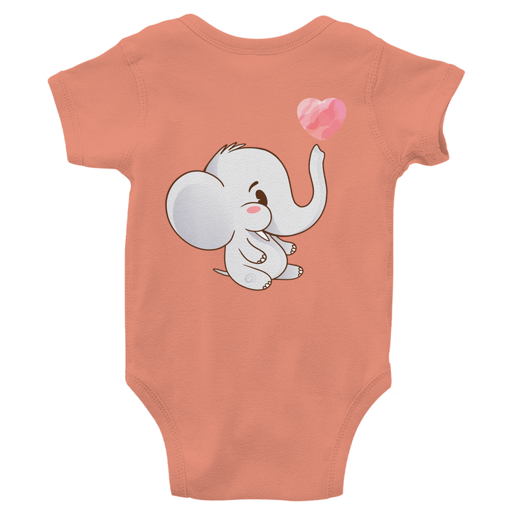 Elefant mit Herz Bio Baby - Body mit Rückendruck - Textilzauber