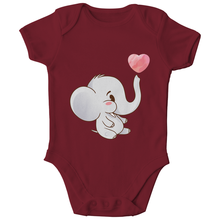 Elefant mit Herz Bio Baby - Body - Textilzauber