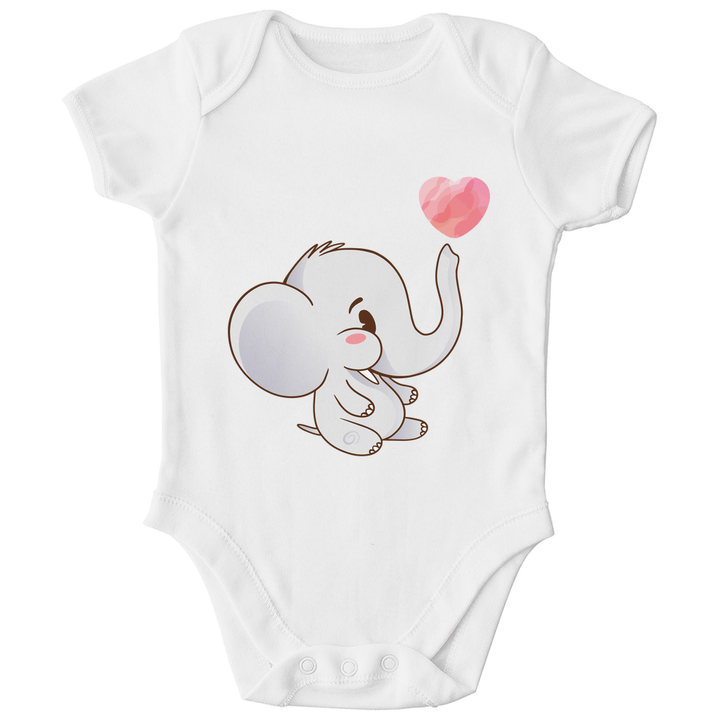 Elefant mit Herz Bio Baby - Body - Textilzauber