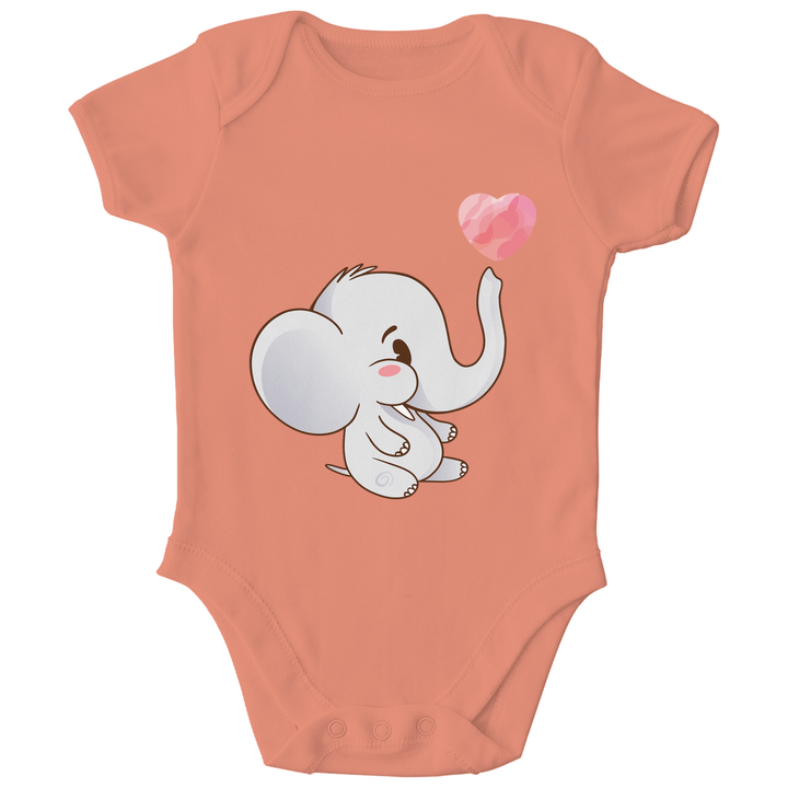 Elefant mit Herz Bio Baby - Body - Textilzauber