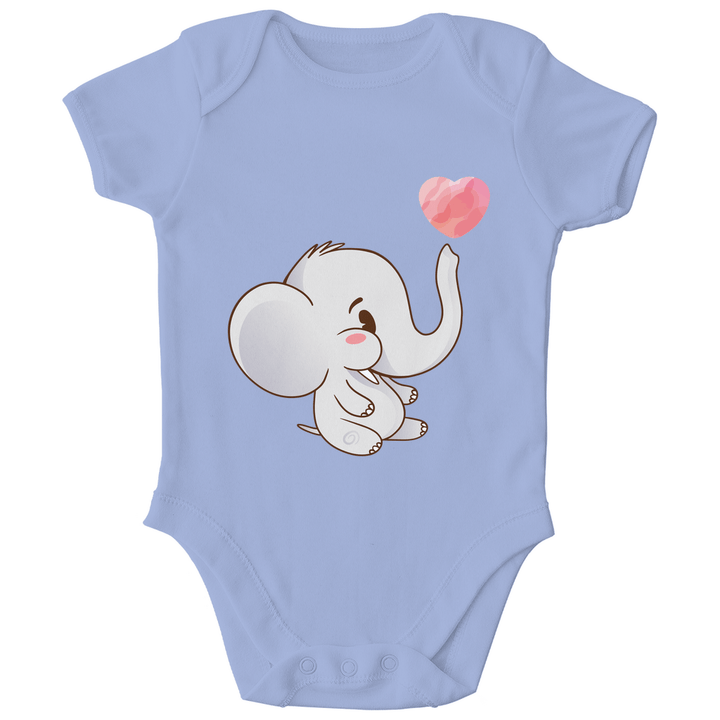 Elefant mit Herz Bio Baby - Body - Textilzauber