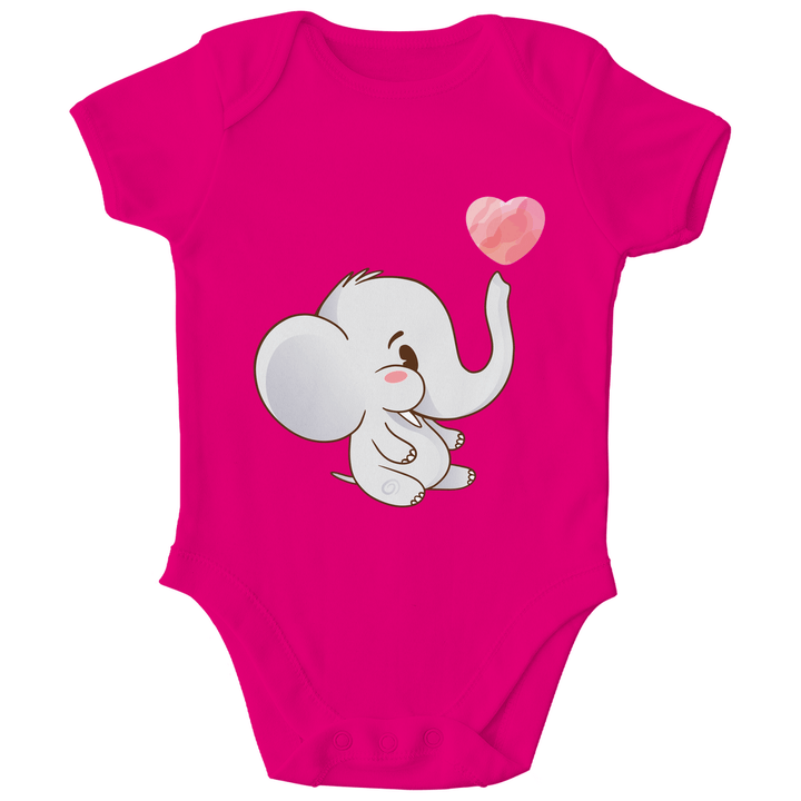 Elefant mit Herz Bio Baby - Body - Textilzauber