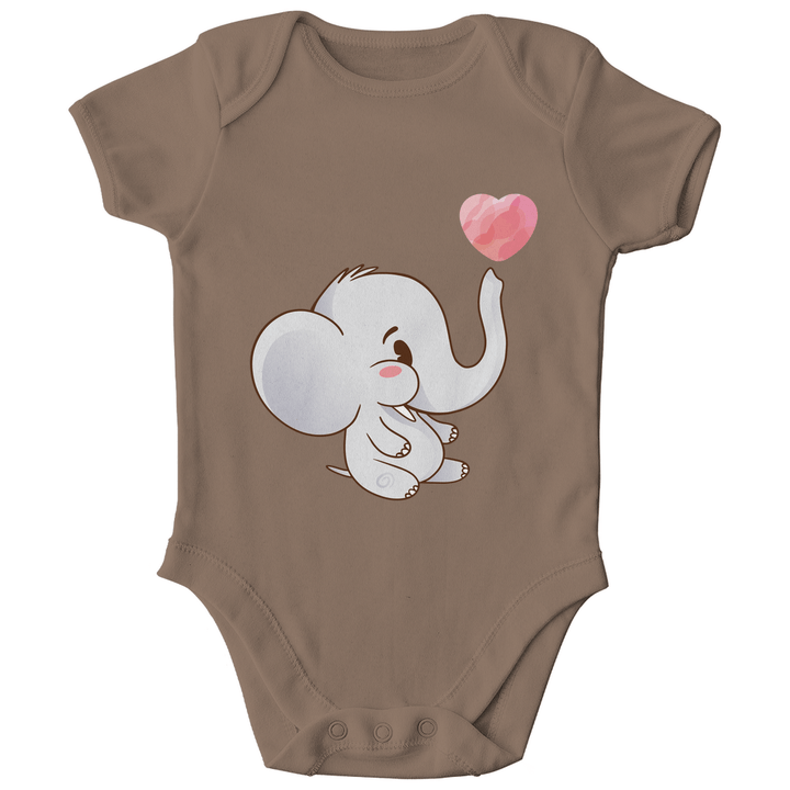 Elefant mit Herz Bio Baby - Body - Textilzauber