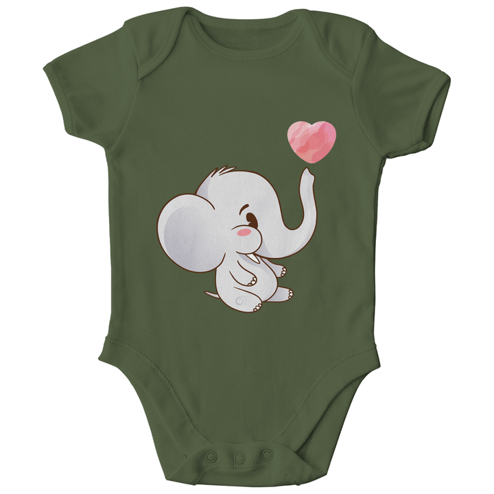Elefant mit Herz Bio Baby - Body - Textilzauber