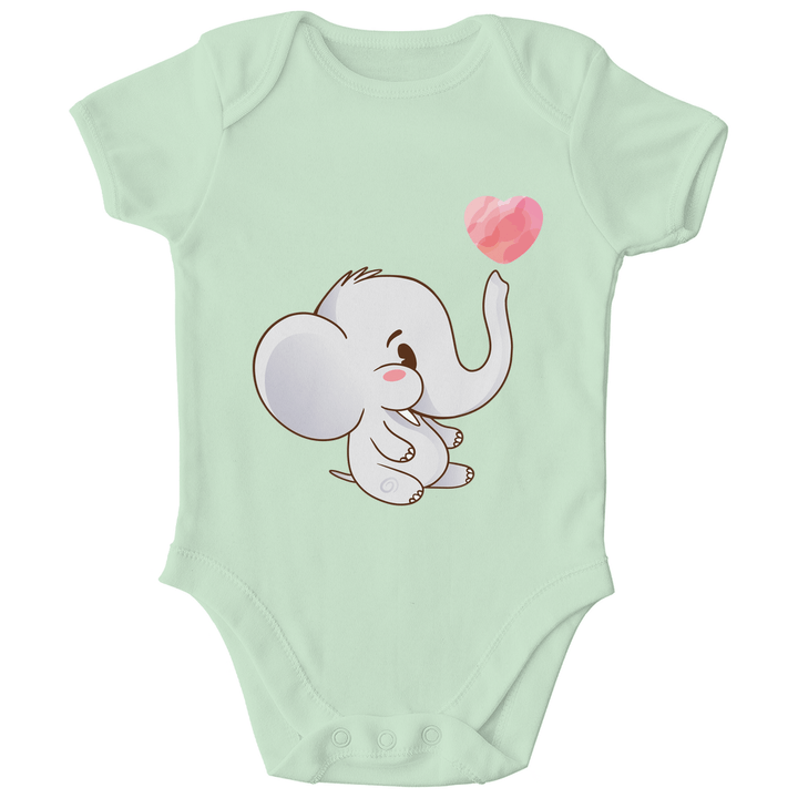Elefant mit Herz Bio Baby - Body - Textilzauber