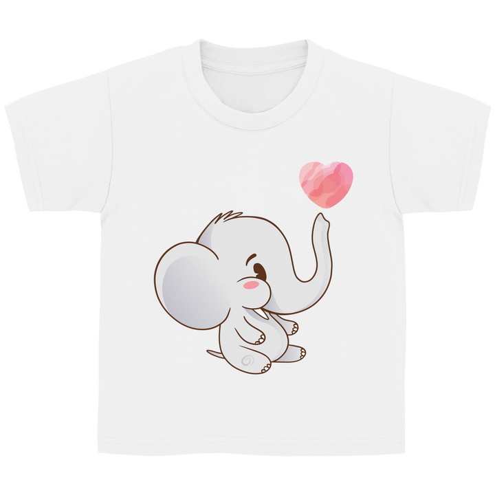 Elefant mit Herz Kinder T - Shirt - Textilzauber