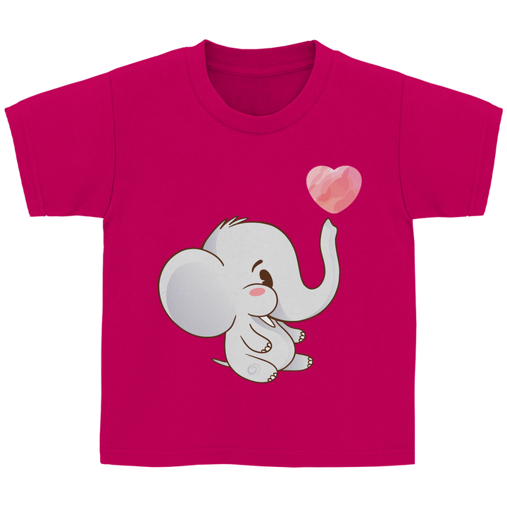 Elefant mit Herz Kinder T - Shirt - Textilzauber