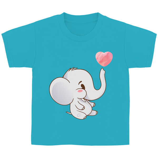 Elefant mit Herz Kinder T - Shirt - Textilzauber