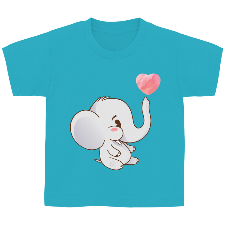 Elefant mit Herz Kinder T - Shirt - Textilzauber