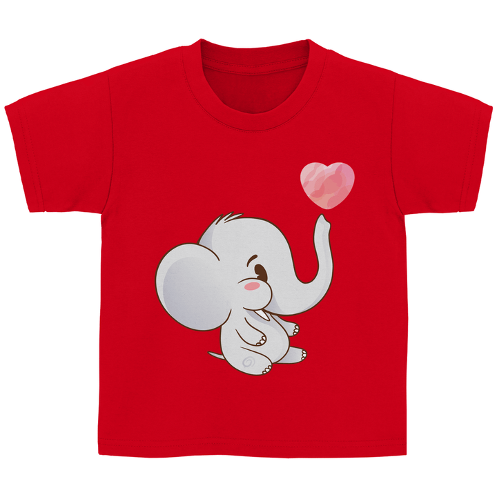 Elefant mit Herz Kinder T - Shirt - Textilzauber