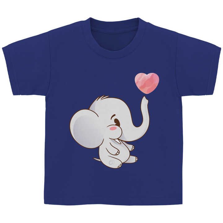 Elefant mit Herz Kinder T - Shirt - Textilzauber