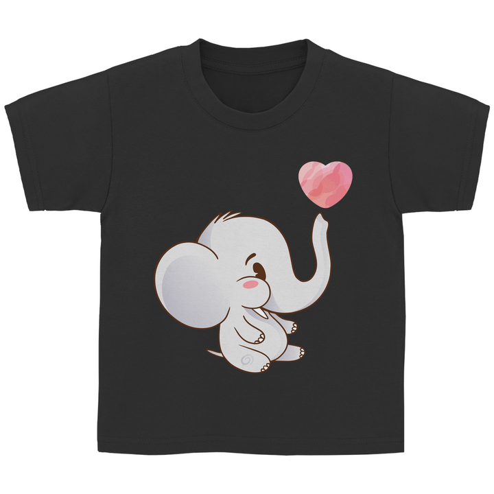 Elefant mit Herz Kinder T - Shirt - Textilzauber
