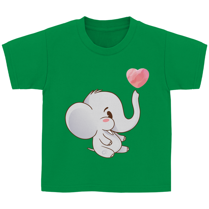 Elefant mit Herz Kinder T - Shirt - Textilzauber