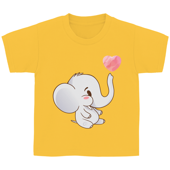 Elefant mit Herz Kinder T - Shirt - Textilzauber