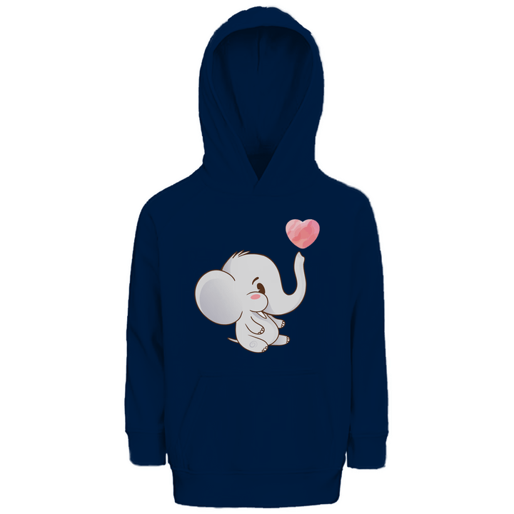 Elefant mit Herz Premium Bio Kinderhoodie - Textilzauber