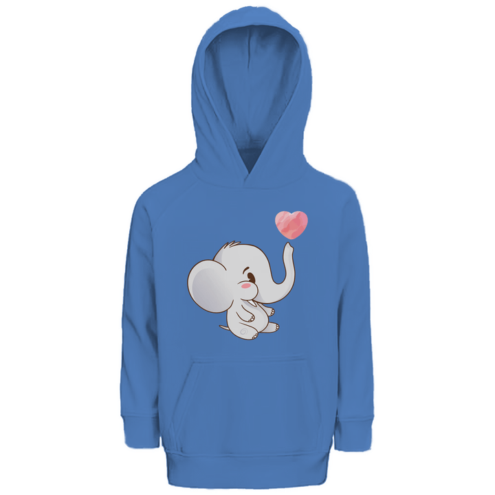 Elefant mit Herz Premium Bio Kinderhoodie - Textilzauber