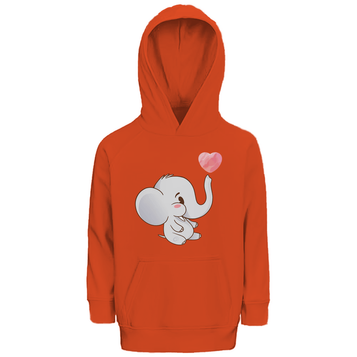 Elefant mit Herz Premium Bio Kinderhoodie - Textilzauber