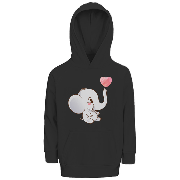 Elefant mit Herz Premium Bio Kinderhoodie - Textilzauber