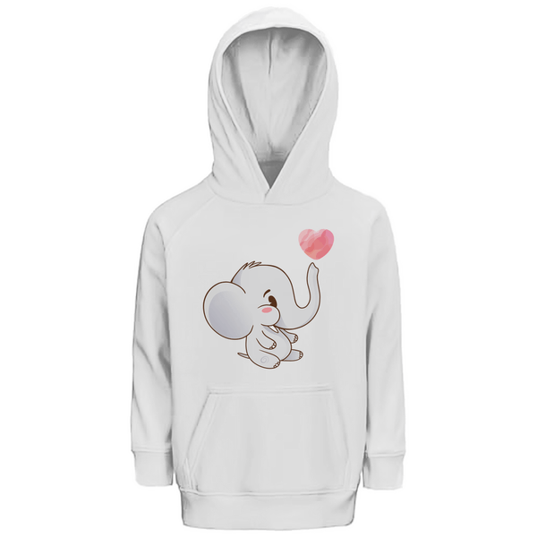 Elefant mit Herz Premium Bio Kinderhoodie - Textilzauber