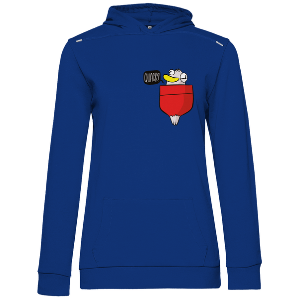 Ente in Brusttasche "Quack?" - Damen Hoodie - Textilzauber