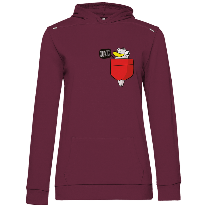 Ente in Brusttasche "Quack?" - Damen Hoodie - Textilzauber