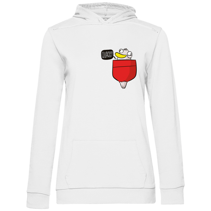 Ente in Brusttasche "Quack?" - Damen Hoodie - Textilzauber