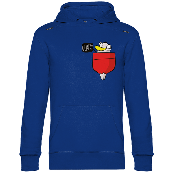Ente in Brusttasche "Quack?" - Herren Hoodie - Textilzauber