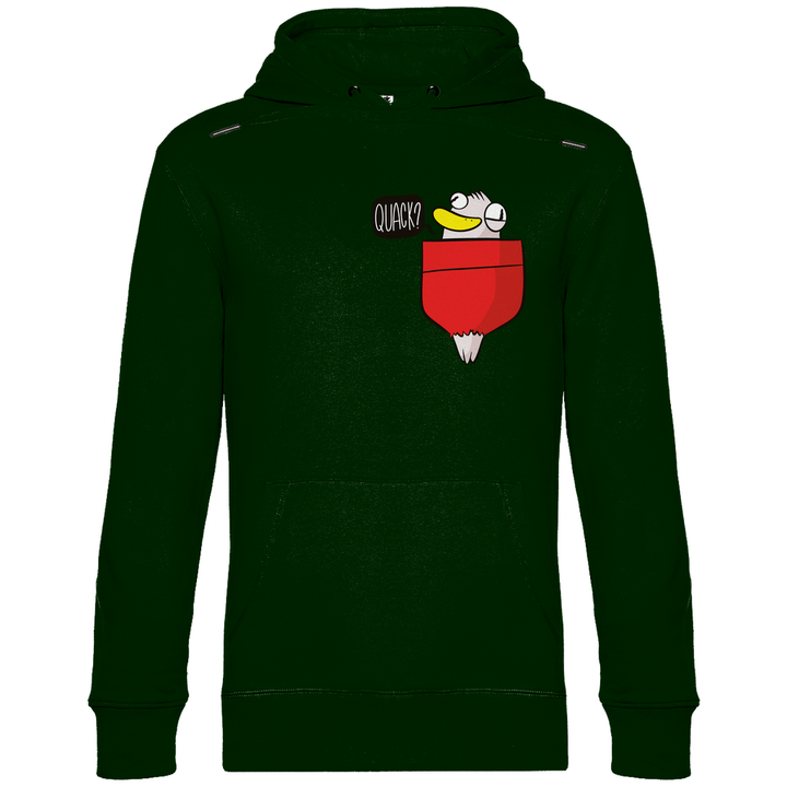 Ente in Brusttasche "Quack?" - Herren Hoodie - Textilzauber