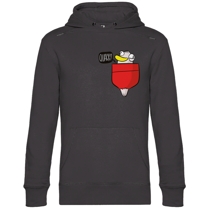 Ente in Brusttasche "Quack?" - Herren Hoodie - Textilzauber