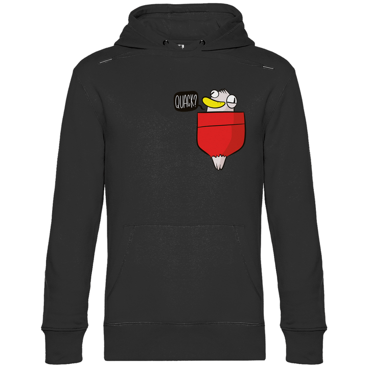 Ente in Brusttasche "Quack?" - Herren Hoodie - Textilzauber