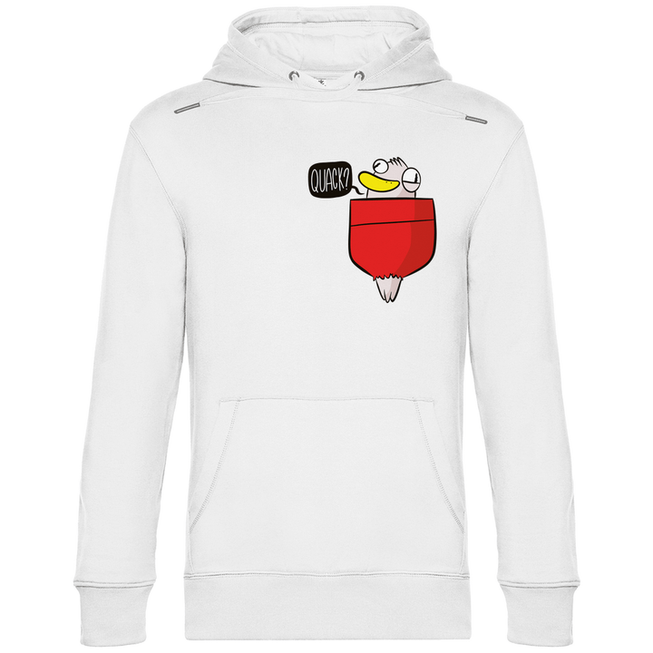 Ente in Brusttasche "Quack?" - Herren Hoodie - Textilzauber
