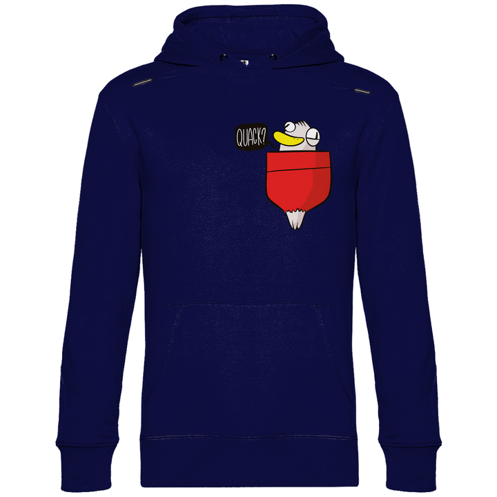 Ente in Brusttasche "Quack?" - Herren Hoodie - Textilzauber