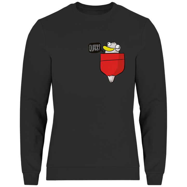Ente in Brusttasche "Quack?" - Herren Sweatshirt - Textilzauber