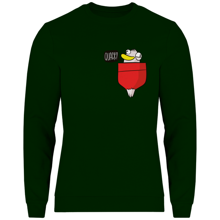 Ente in Brusttasche "Quack?" - Herren Sweatshirt - Textilzauber
