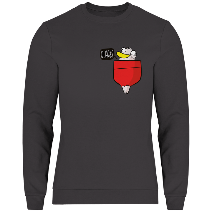 Ente in Brusttasche "Quack?" - Herren Sweatshirt - Textilzauber