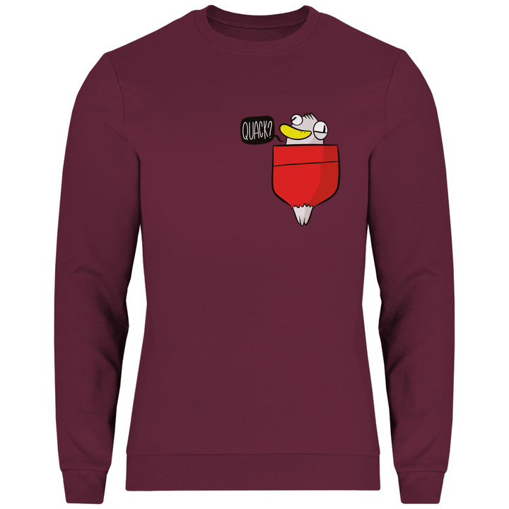 Ente in Brusttasche "Quack?" - Herren Sweatshirt - Textilzauber