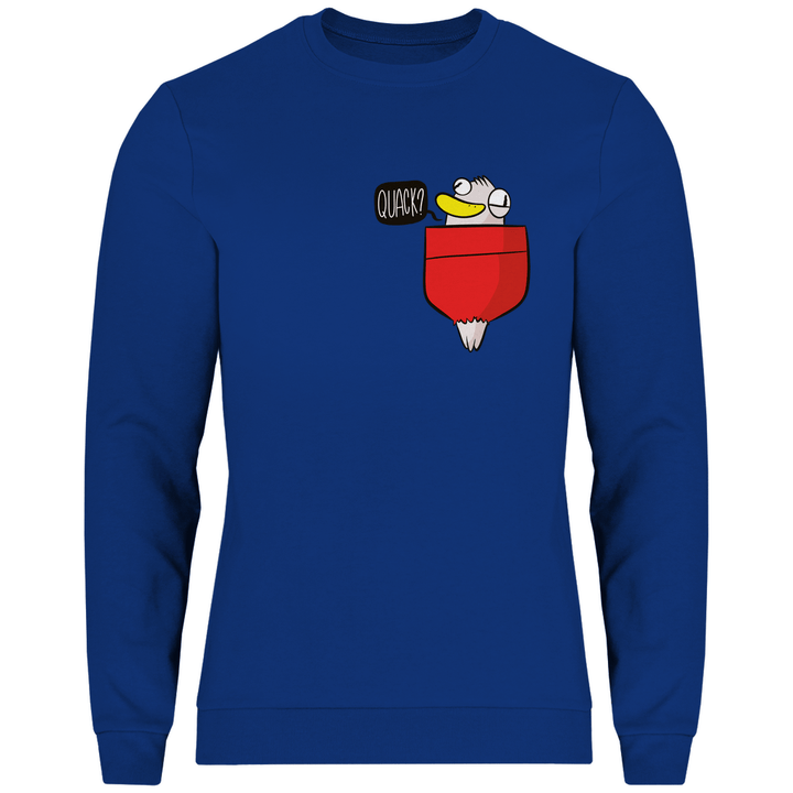 Ente in Brusttasche "Quack?" - Herren Sweatshirt - Textilzauber