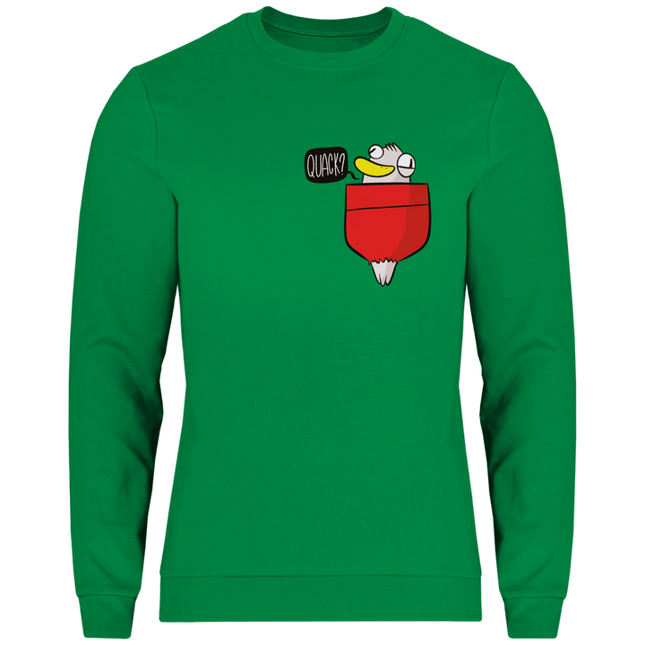Ente in Brusttasche "Quack?" - Herren Sweatshirt - Textilzauber