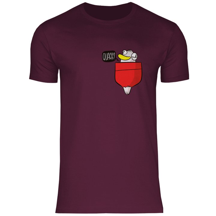 Ente in Brusttasche "Quack?" - Herren T - Shirt - Textilzauber