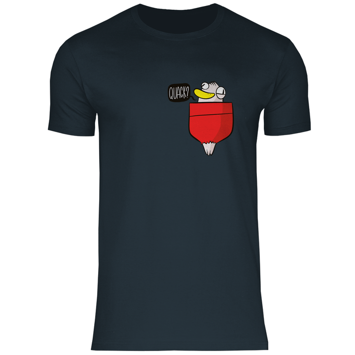 Ente in Brusttasche "Quack?" - Herren T - Shirt - Textilzauber