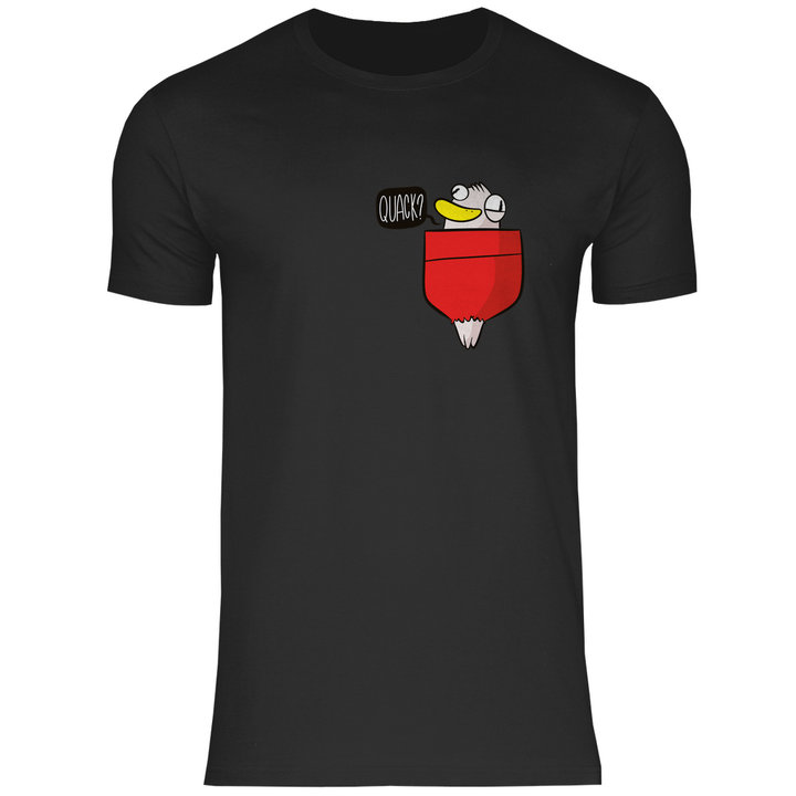 Ente in Brusttasche "Quack?" - Herren T - Shirt - Textilzauber