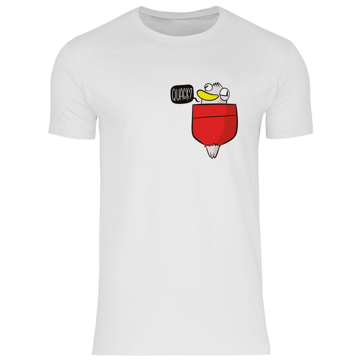 Ente in Brusttasche "Quack?" - Herren T - Shirt - Textilzauber