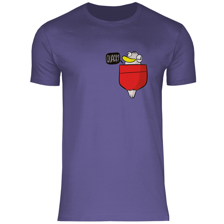 Ente in Brusttasche "Quack?" - Herren T - Shirt - Textilzauber