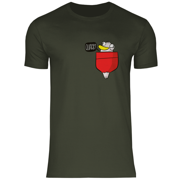 Ente in Brusttasche "Quack?" - Herren T - Shirt - Textilzauber