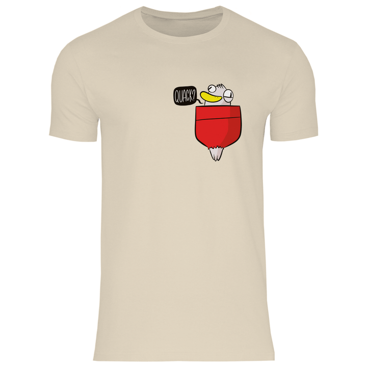 Ente in Brusttasche "Quack?" - Herren T - Shirt - Textilzauber