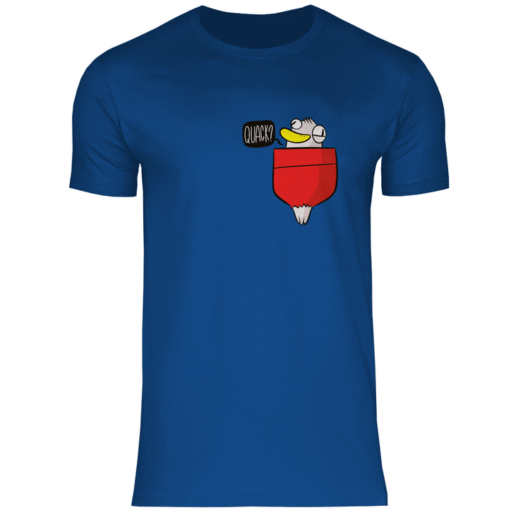 Ente in Brusttasche "Quack?" - Herren T - Shirt - Textilzauber