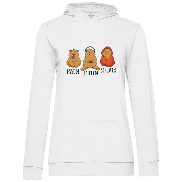 Essen, Spielen, Schlafen Bär - Damen Hoodie - Textilzauber