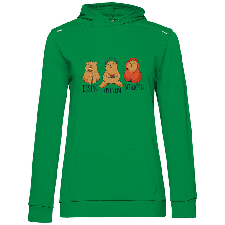 Essen, Spielen, Schlafen Bär - Damen Hoodie - Textilzauber