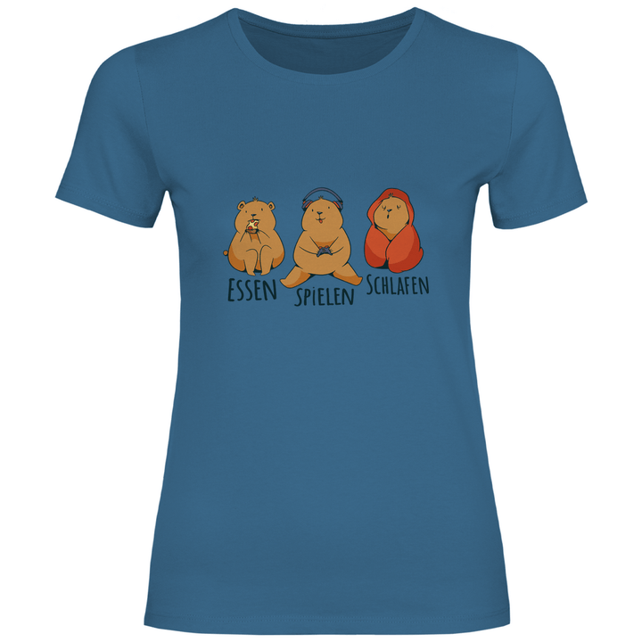 Essen, Spielen, Schlafen Bär - Damen T - Shirt - Textilzauber