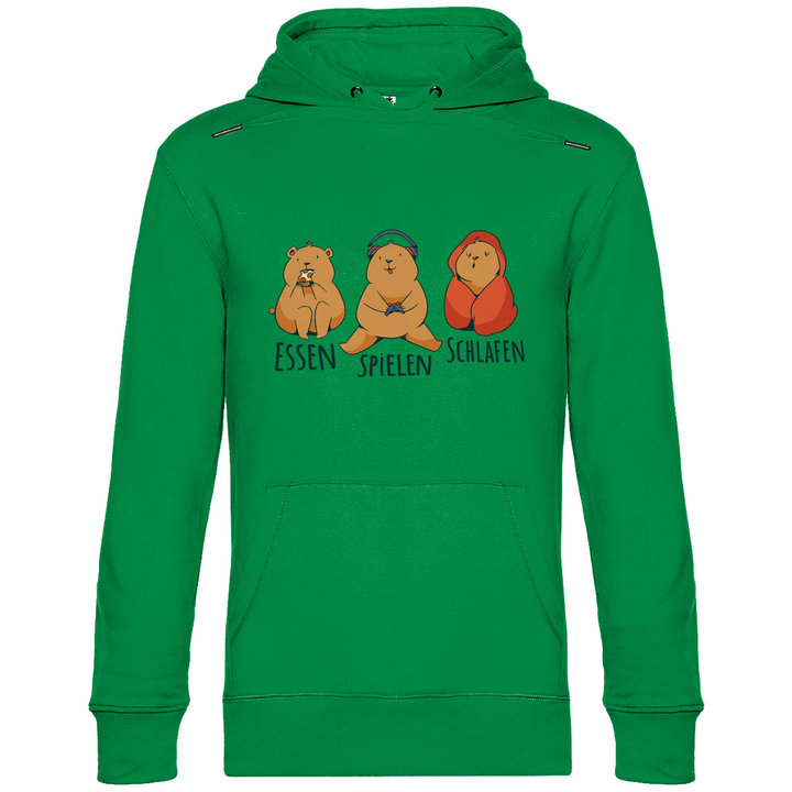 Essen, Spielen, Schlafen Bär - Herren Hoodie - Textilzauber